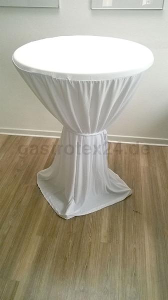 Stehtischhusse "San Remo" weiß mit Schleife